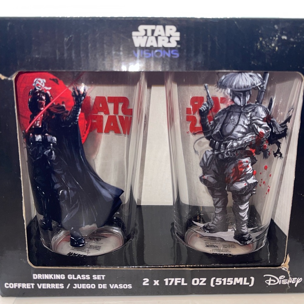Star Wars Visions: Set of 2 Collectible Glasses by Disney & Funko: Brand NEW